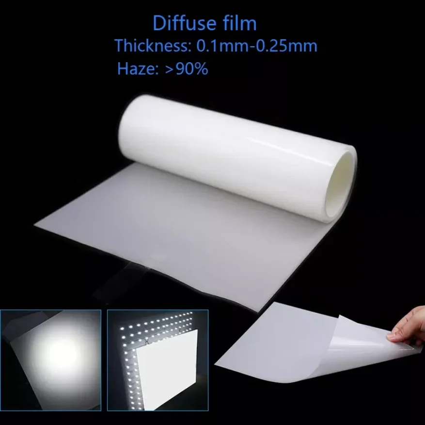 Custom Size  0.21mm clear lgt188S2 pet diffusion film  light guide plate  light box panel light guide film