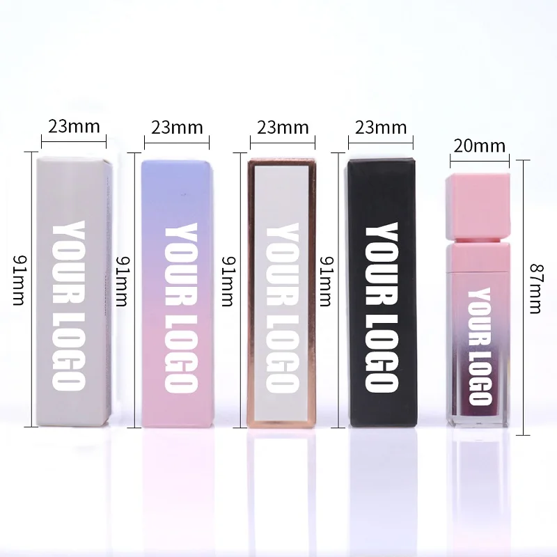 Vegan Lipsticks Makeups Private Label Matte Liquid pink Container