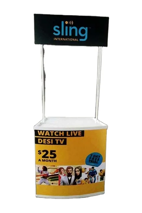 Economic Supermarket Display PVC Plate Around Desk Promotion Table Display Stand Counter For Advertising Promotional Activity