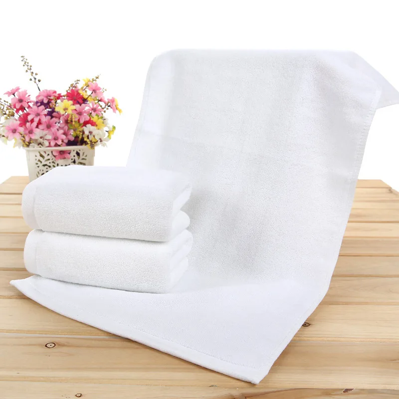 Cheap pure cotton 21s 32s 100g 120g embroidery logo custom face hand white towel