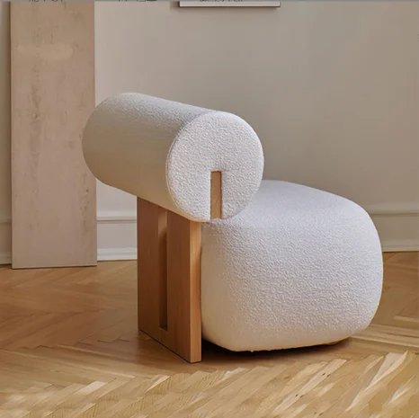 Wabi-Sabi Nordic Design Leisure Ash Wood Chair Modern Lounge Accent Velvet Hotel Apartment Sofa Chairs