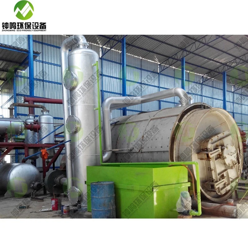 
Shangqiu Zhongming Eco-friendly Convert Plastic 40-90% Fuel Oil Extract Oil from Solid Waste Plastic Oil, Carbon Black Provided 