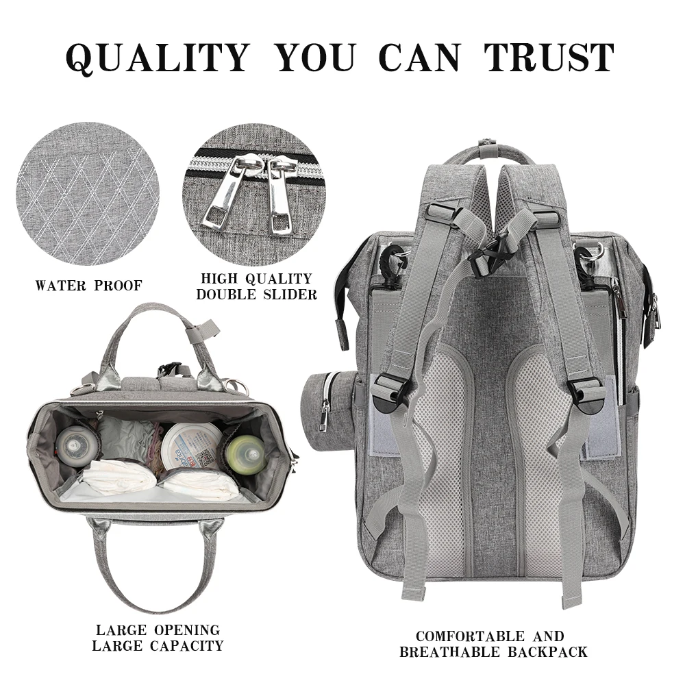 One drop shipping detachable pouch multifunction baby bags Large capacity waterproof baby diaper bag