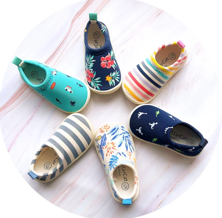 Ins hot stylish elastic canvas fabric children slip on shoes