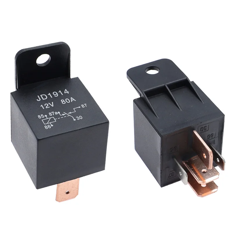 80amp current relay  12V 24V 80A 5pin conversion JD1914 starter relay with socket