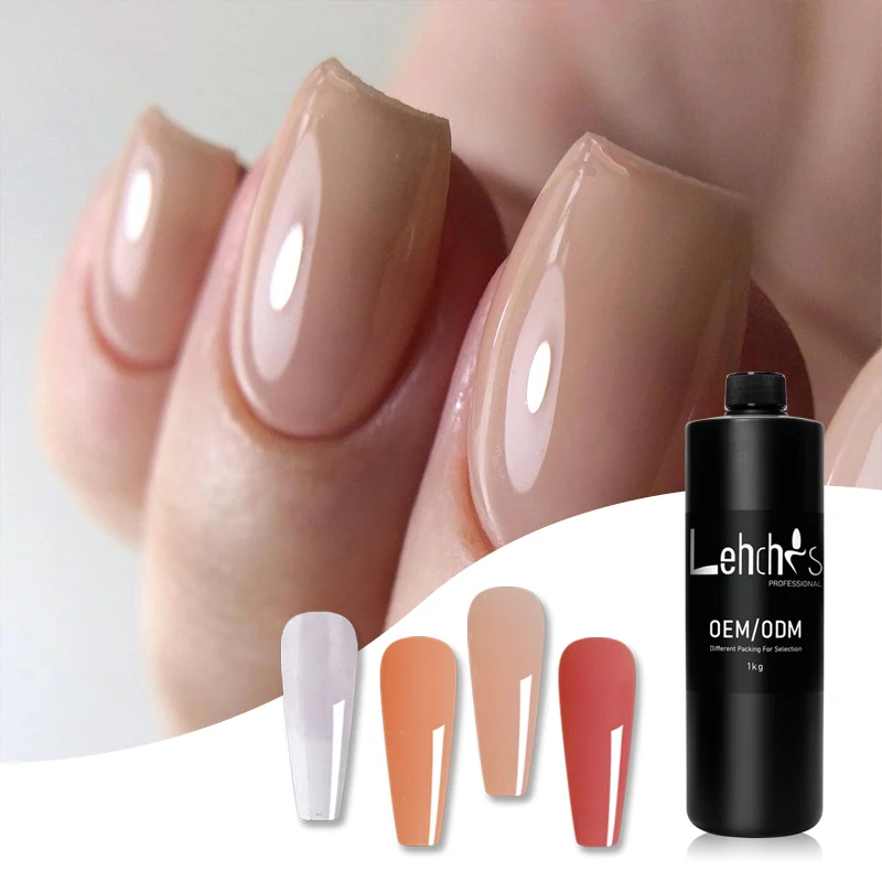 Pink Nude Color Clear Private Label Custom Soak off Liquid UV Builder 1kg Soft Building Gel Nail Extension in a Bottle