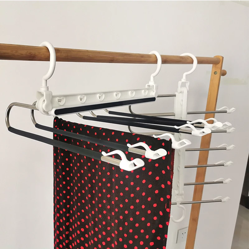 New six-layer multilayer multifunctional hanger Space Saving Pants hang clothes