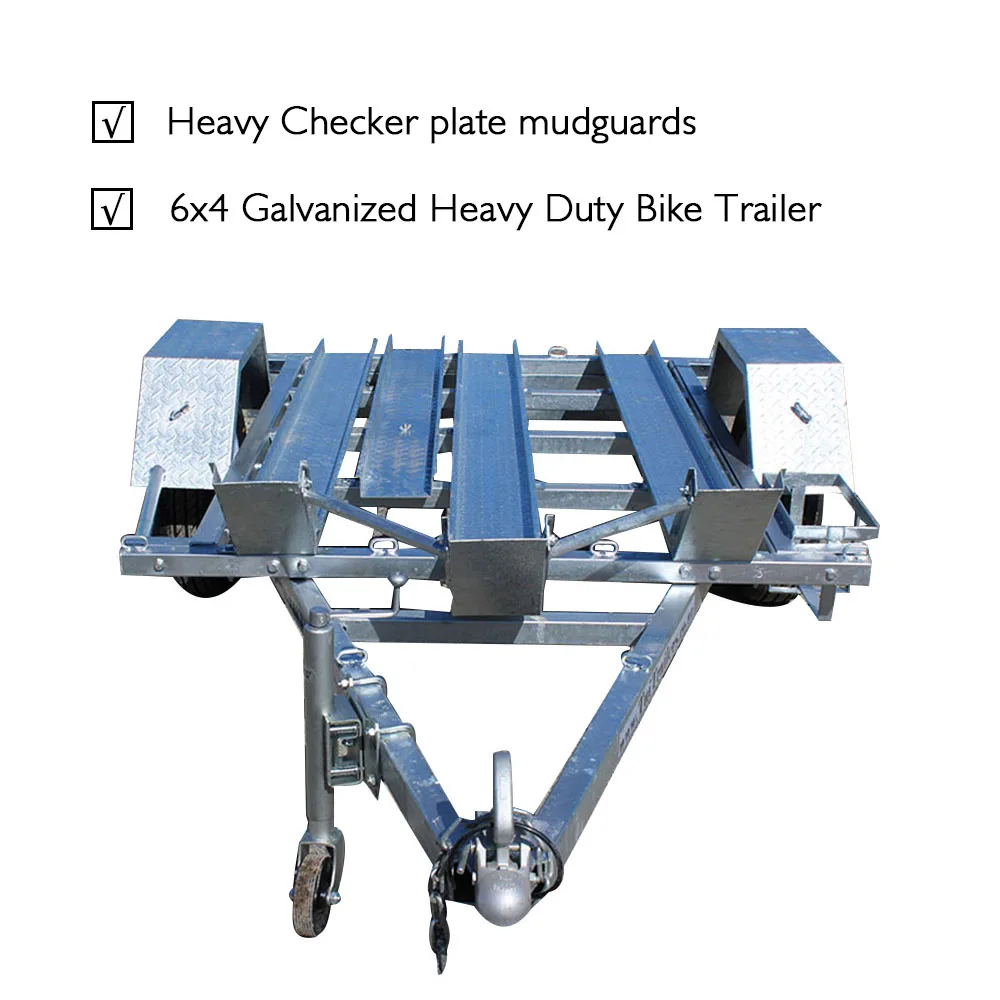 Single Dirt Cargo Motor Fat Bike Trailer For Motorbike To Tow