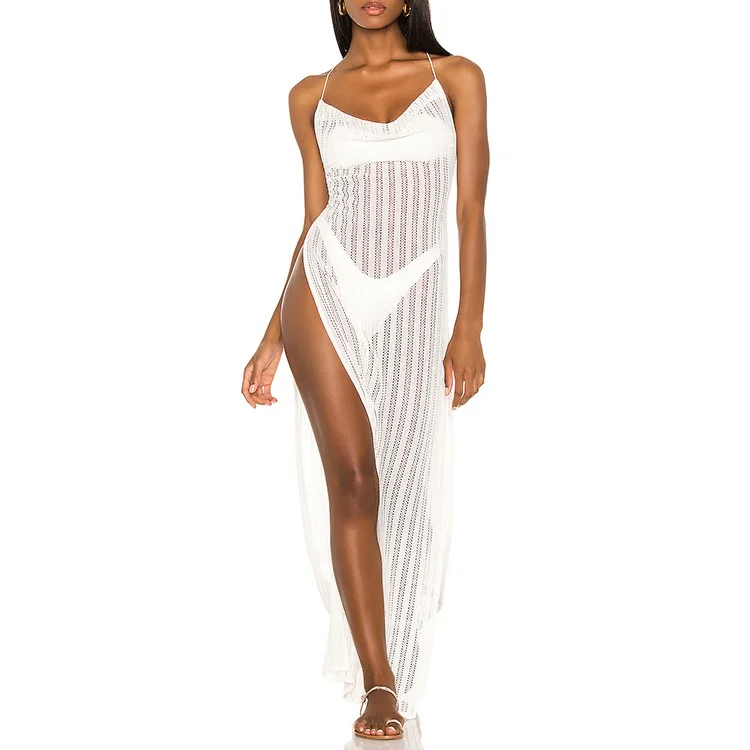 Вязаный свитер, платья макси для женщин, индивидуальные супер тонкие сексуальные повседневные платья без бретелек с разрезом, женское длинное платье-свитер