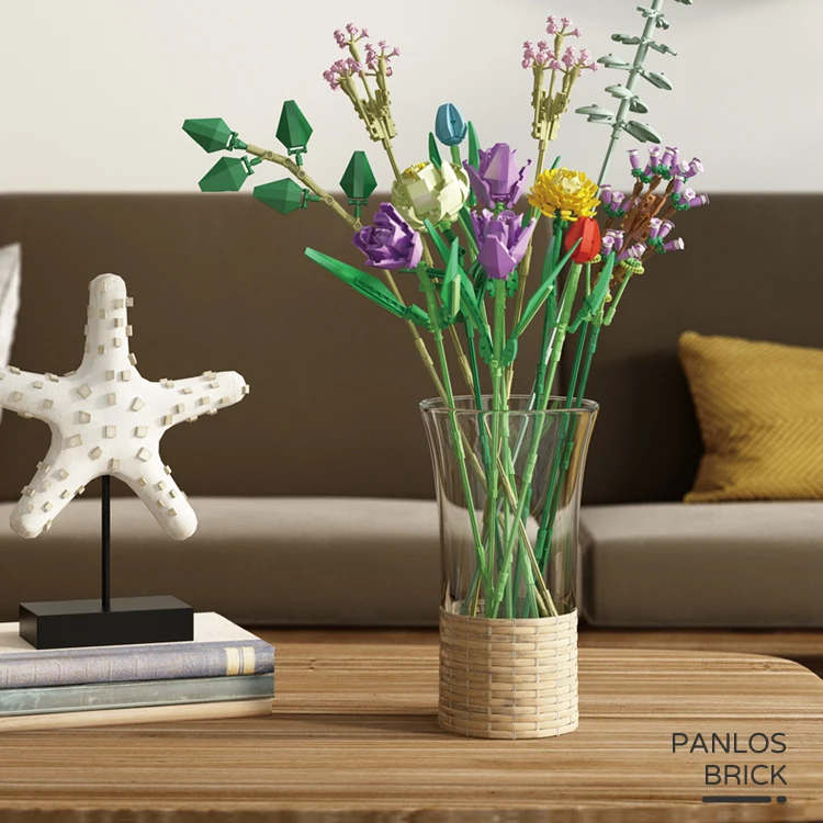Wholesale Panlos 655001  655002 Flower Building Block Toy Diy Building Block 999PCS Building Block Bricks Construct Toy