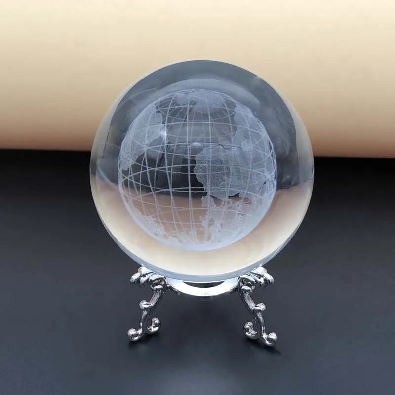 
New design wholesale 80 mm 3D laser engraving planet K9 crystal ball gift 