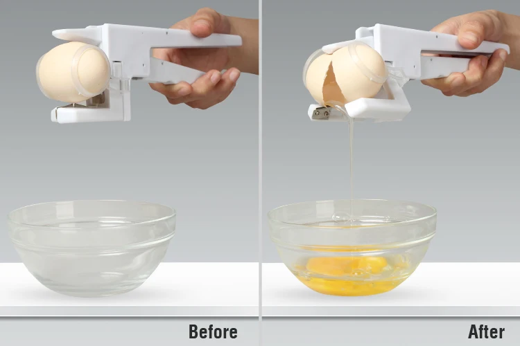 Factory Wholesale Home Kitchen Plastic Handheld Egg Cracker Egg White Yolk Separator