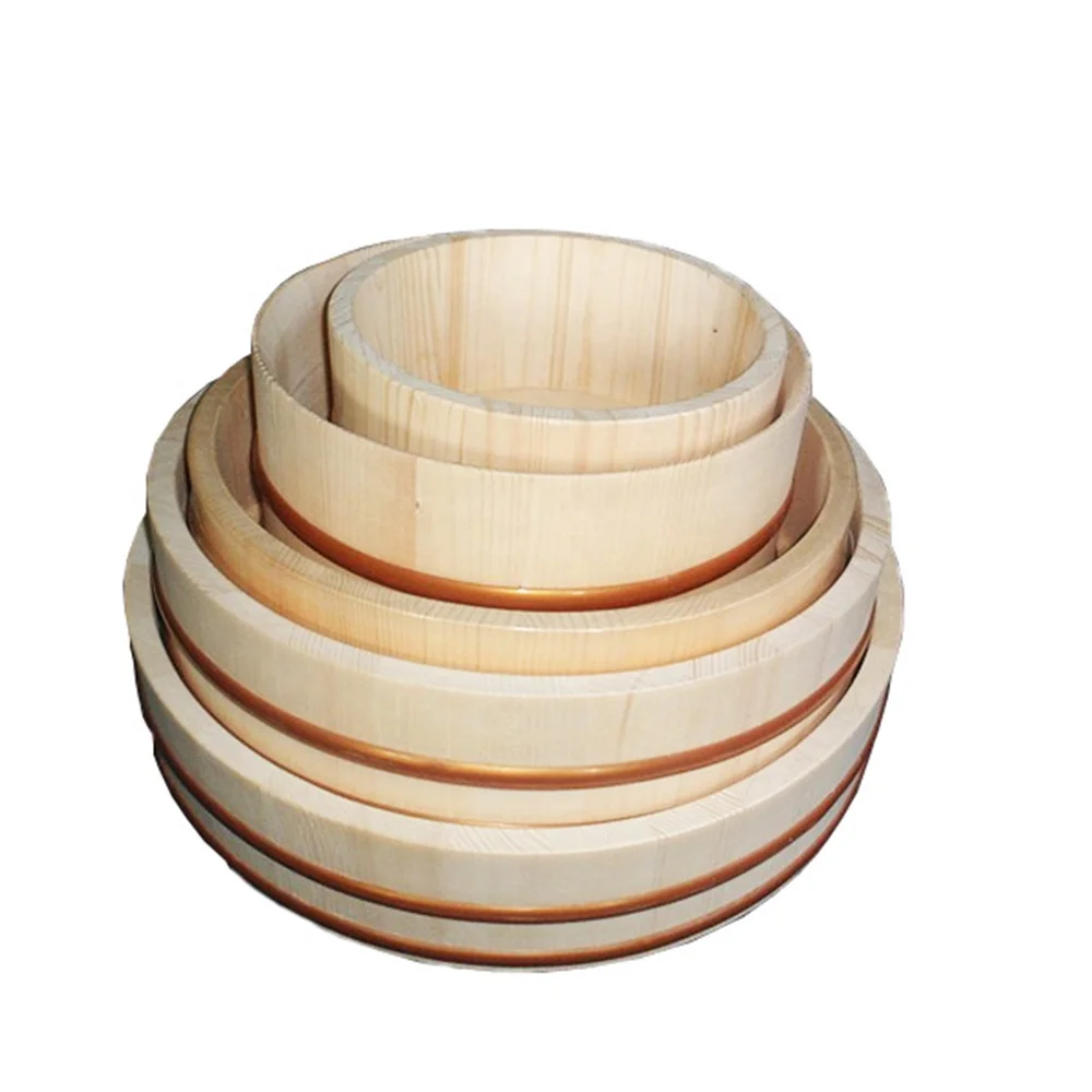 Japanese wood hangiri, wood sushi rice bowl wholesale