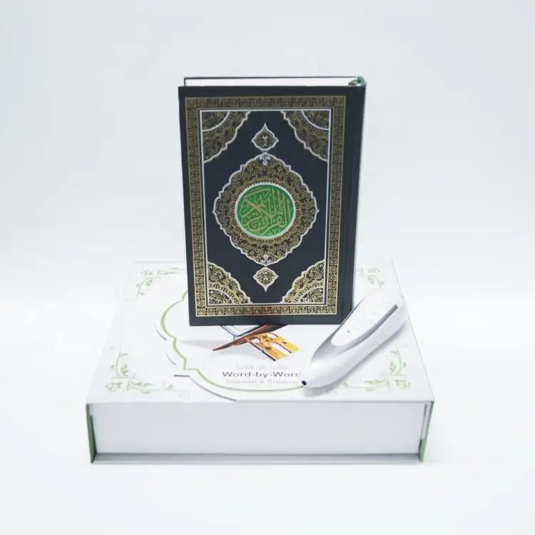 The Quran Reading Pen With Small Size Quran Book Wooden Box Packing Digital Quran Talking Pen For Muslim Education