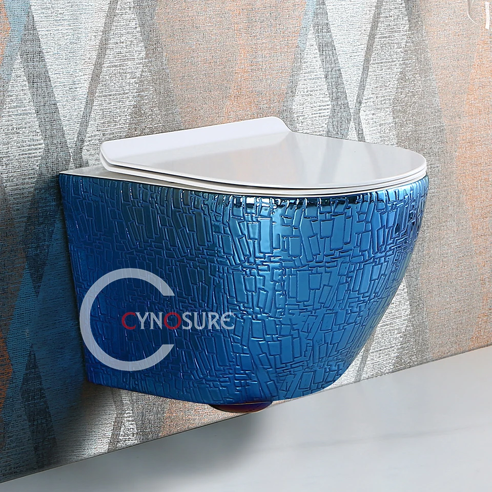 Hot Selling Toilet Bathroom Ceramic Wc New Design Blue Color Wc Toilets Modern Bathroom Toilet