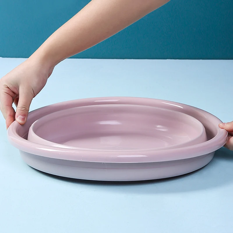 M Size Plastic Multipurpose Foldable Wash Basin Portable Collapsible Camp Outdoor Basin  Baby Washbasin