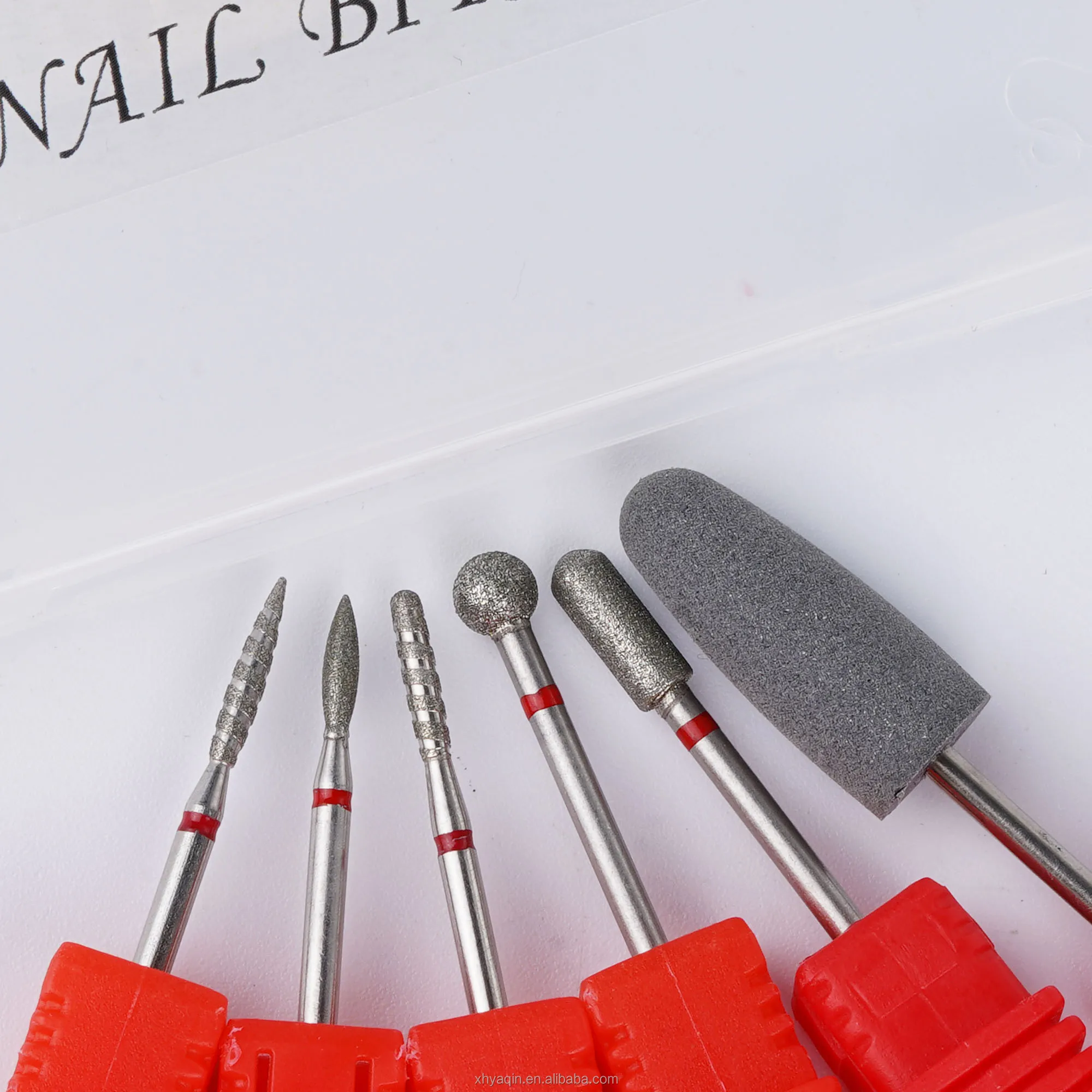 Customized LOGO 6 PCS Manicure Holder Electric Nail Drill Bit Set Kit Cleaner Milling Cutter Diamond Nail Drill Bit Set