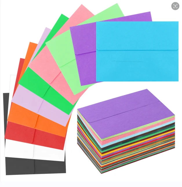 D-05006 Party Gift Card Letter Double Seal Kraft Paper Envelope Wholesale Coloured Fancy Kids Customizable Recyclable CN