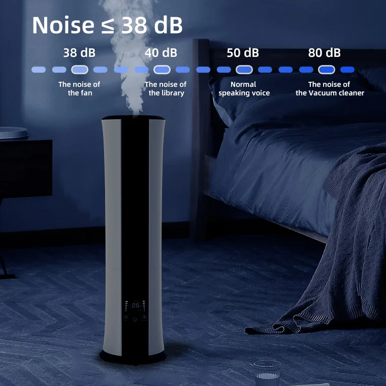 cool mist Mute smart Constant humidity Purifying water touch control LED Display 6.5L plastic ultrasonic floor humidifier