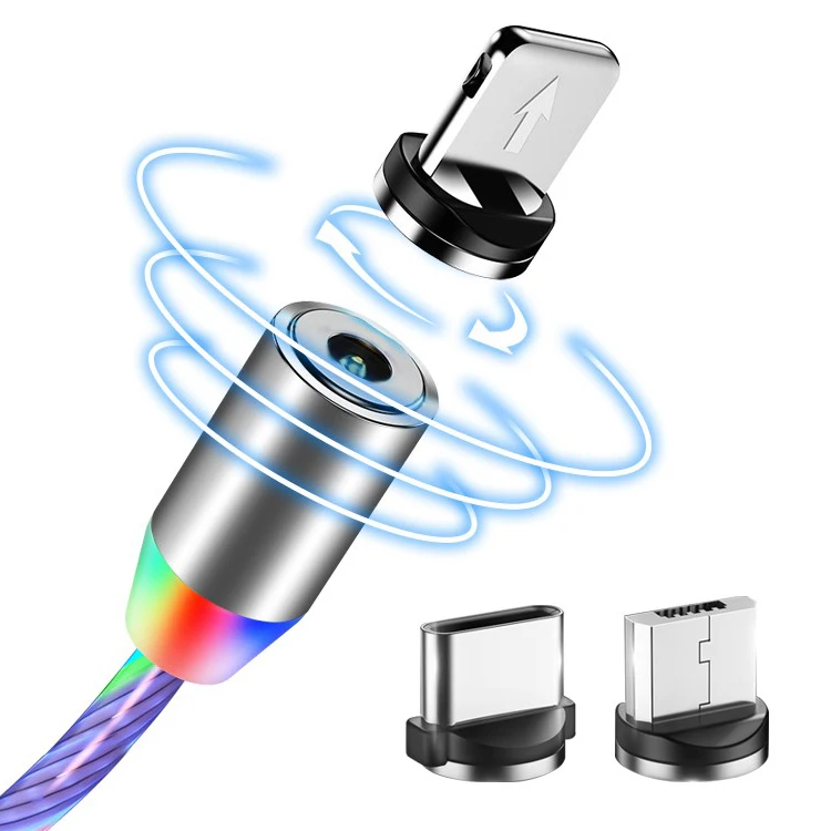  Оптовая продажа Магнитная быстрой штырьковые USB шнуры для зарядки и струящийся Свет Аксессуары мобильных телефонов кабели передачи