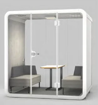 4 person glass meeting room movable modular soundproof booth for school office