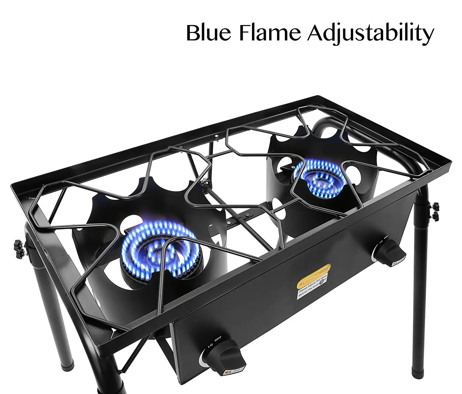 Cast Iron Portable Gas Stove 2 Burners High Pressure for Outdoor Party Food Stall Gifts Store
