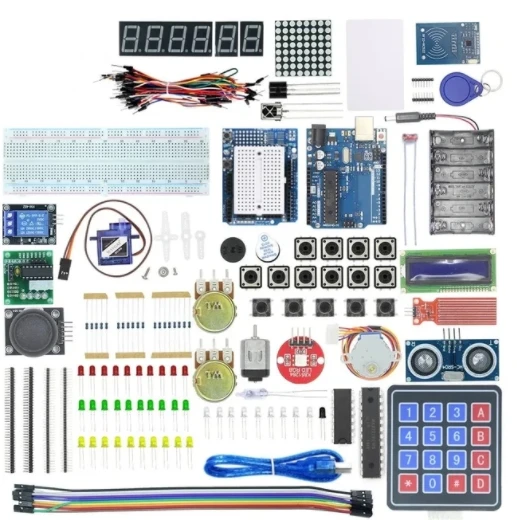 Starter Kit for Arduino Uno R3 - Uno R3 Breadboard and holder Step Motor / Servo /1602 LCD / jumper Wire