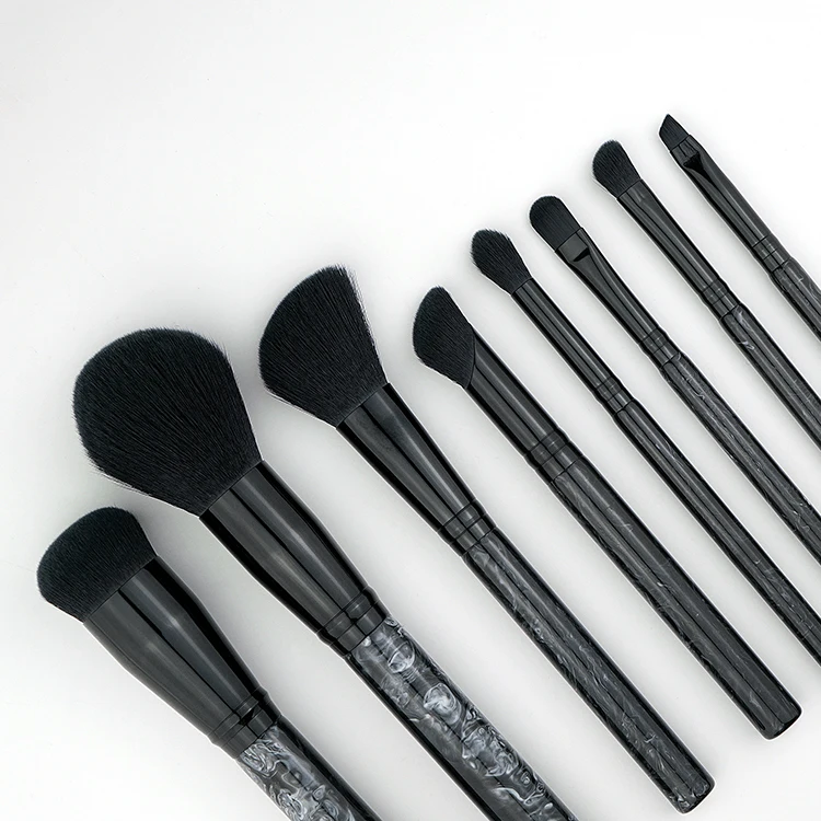 Natural crystal Quartz handle Vegetarian Hair Makeup Powder Blush Makeup tool Jade Makeup Brush set