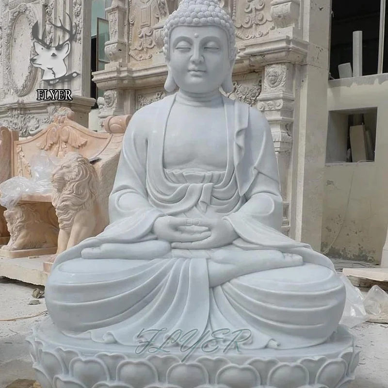 Outdoor Stone Carving Natural Green Marble Sculpture Garden Buddha Statue Large Marble Buddha Sculpture