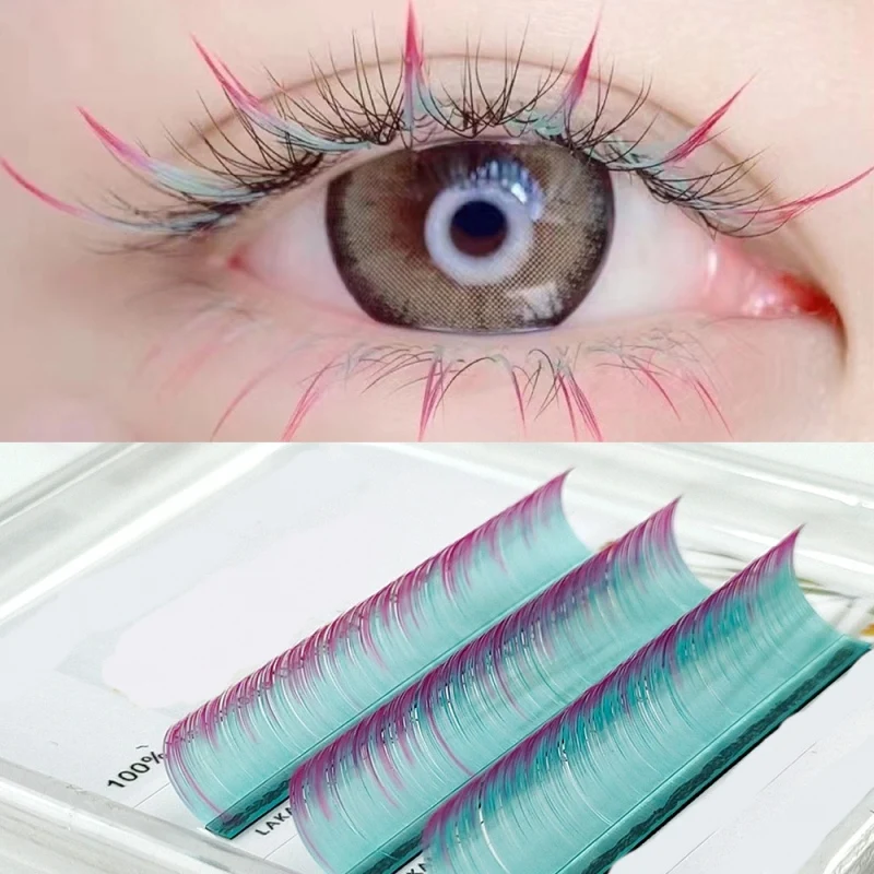 High Quality Festival Coloured Lash Fans Ombre Colored Eyelashes Vendor Custom Color Lash Extensions