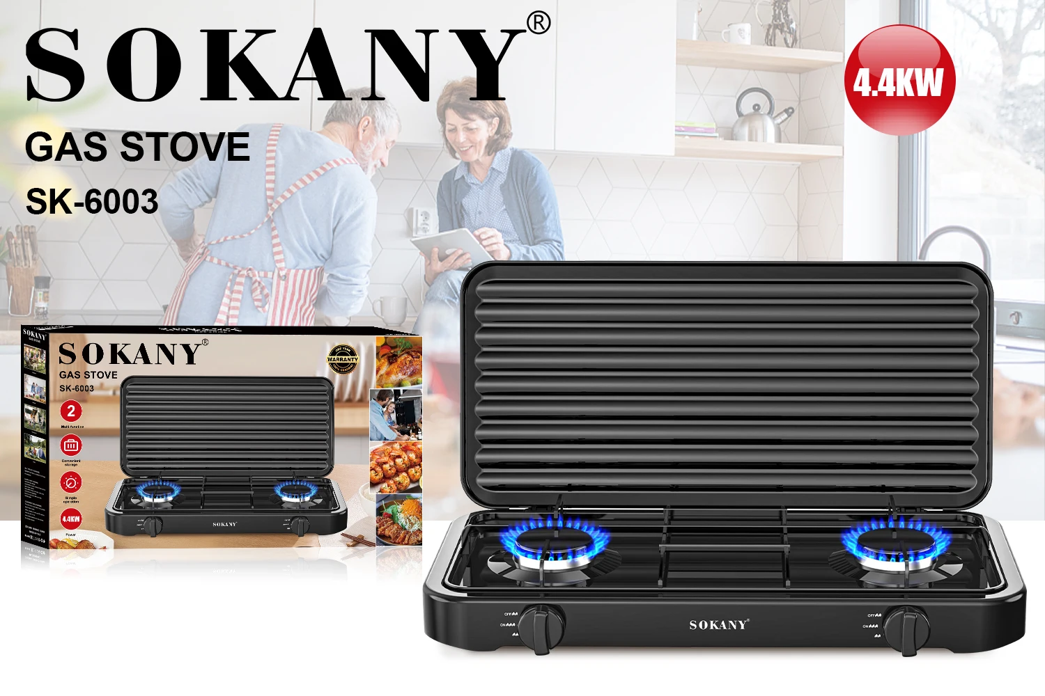 Уличная портативная газовая плита sokany 6003 оборудование для кемпинга