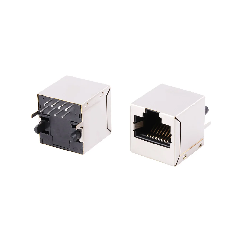 Custom Length RJ 45 1*1 USB Terminals No Lights No Elastic Belt LED PCB Application SMT Mounting Low Frequency Terminals