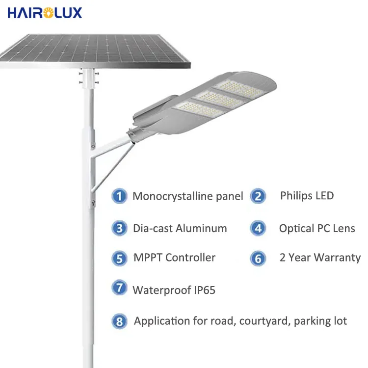 Waterproof Outdoor Solar Powered With CCTV Security Camera 4G WIFI Solar Split Smart Street Light