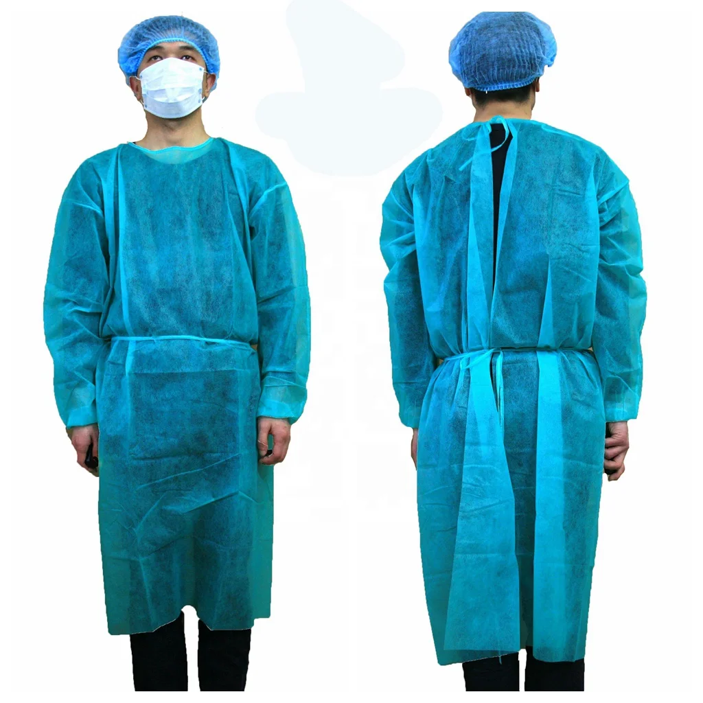 Disposable Medical Clothing Polypropylene Isolated Gowns Knit Cuff Long Sleeve Isolation Gown
