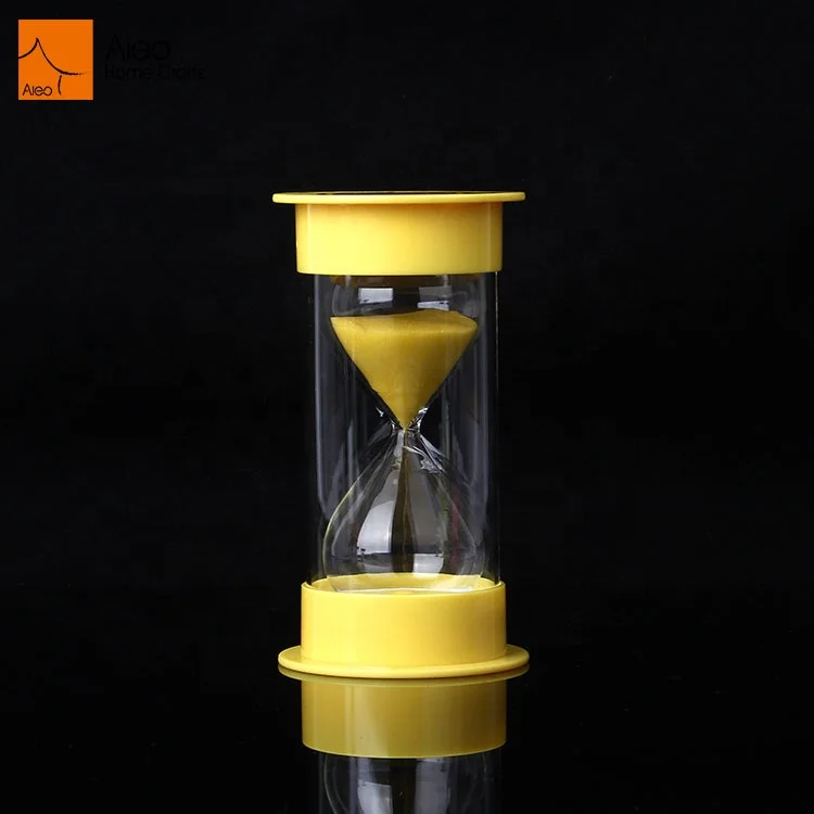 round Yellow ABS Cover Acrylic Tube 15-25 Minute Sand Timer Glass Hourglass Clock with Logo for Anniversary Celebration