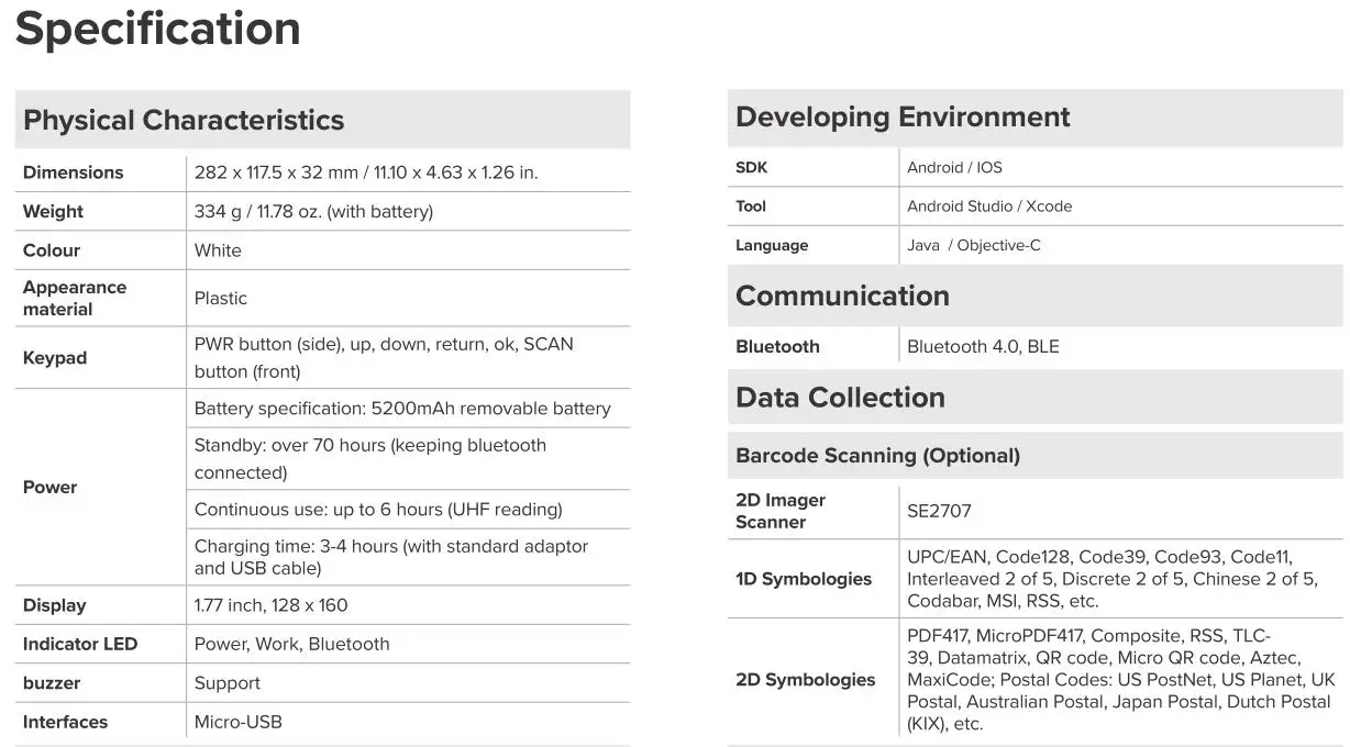 Портативный КПК Chainway, на базе Impinj Indy E710 UHF качающийся ридер для управления инвентаризацией ювелирных изделий IOS/Android