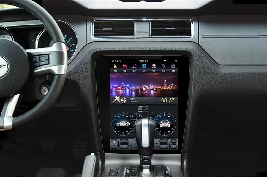 12.1 inch vertical screen style car dvd with Android 9.0 4+64 GB car navigation for Ford Mustang 2010 - 2013 car video player