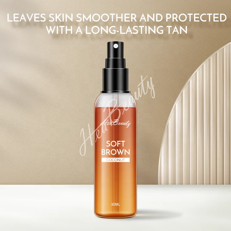 OEM Sun Care Tan Oil Self Tanner Cocoa Shimmering Looking Dark Brown Dry Quick Tanning Peptide Oil