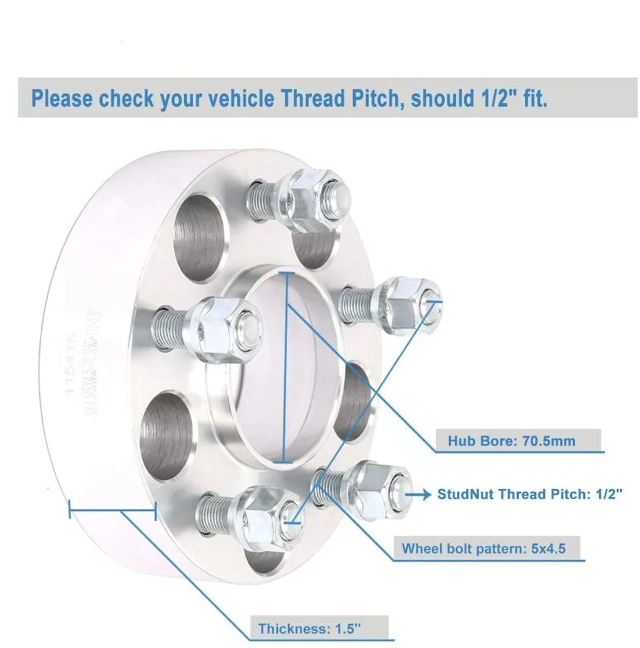 SLT-S0049 1.5 inch 5 Lug 5x114.3 hubcentric Wheel Adapter Spacer 5x4.5 to 5x4.5 fits for Mustang for Mark 7 for B2500