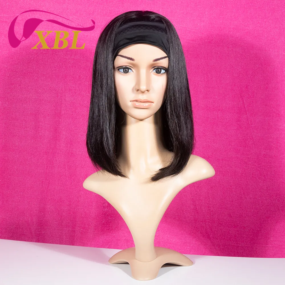 New Arrival XBL human hair african american headband wig, straight bob frontal  headband wig, HD lace human hair headband wig
