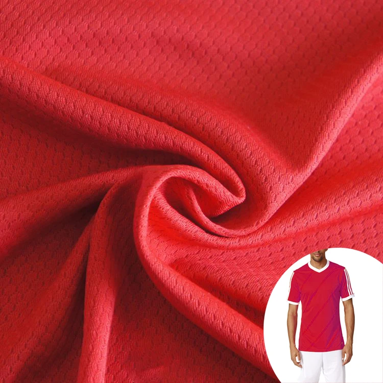 breathable quick dry 100% polyester knit jacquard fabric for football jersey