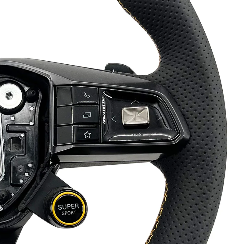 Leather yellow line one key start modified steering wheel suitable for MG MG7 MG5 MG4 EV ZC-MJ-14