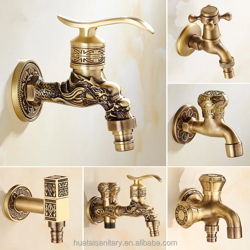 china yuhuan mixer brass cold washing water matt black antique bronze inlet washing machine taps