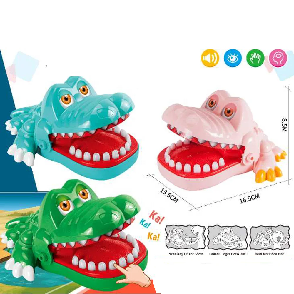 New Hot Selling Wholesale Kids Fidget Sensory Toy Funny PVC Party Toy Ishian Crocodile Teeth Toy Dentist Bite Finger Game