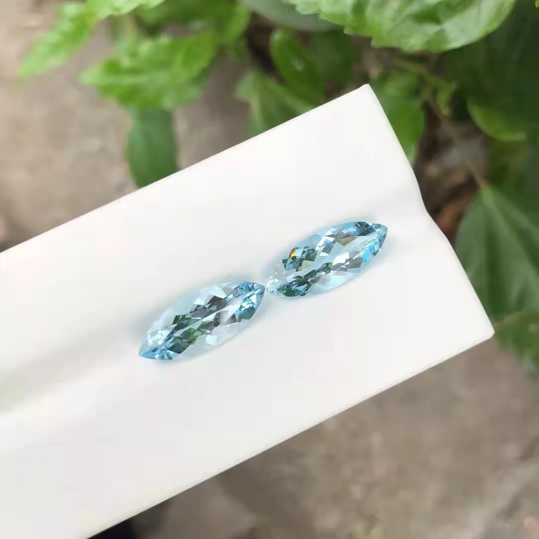 Marquise Shape 3x1.5 ~ 8x4mm AAA Medium Color Good Quality genuine loose cut gemstone crystal jewelry price   Natural Aquamarine