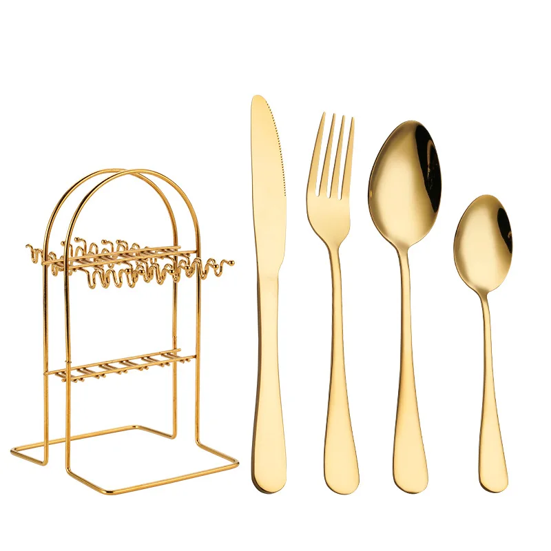 Luxurious New Thick Stainless Steel Spoon Knife Fork Sets Portuguese Flatware Cutlery Set