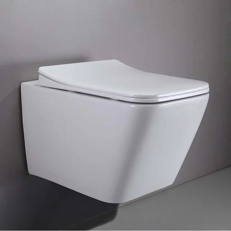 WC Water closet Semi Tankless ceramic Wall hung Mounting Toilet with Concealed Cistern Hidden Concealed Flush Water Tank set