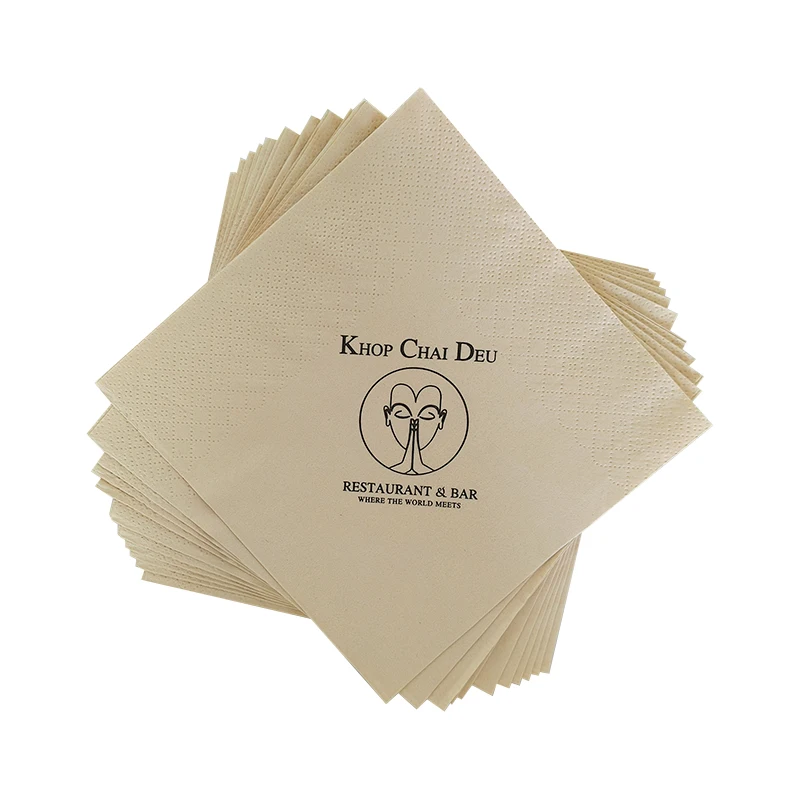 Santian High Quality Colored bamboo Pulp Napkins Personalized Animal Printed Paper Cocktail Serviettes in Bag Style