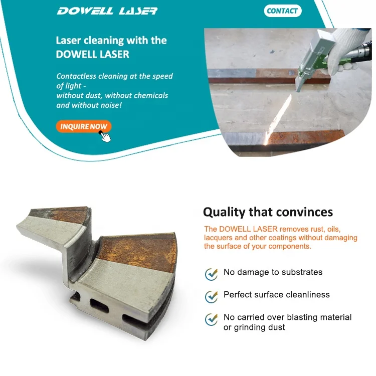 5% discount 5 years small China Factory Rust Cleaner 1000w High Speed Handheld Pulse Laser Cleaning Machine for Car Part