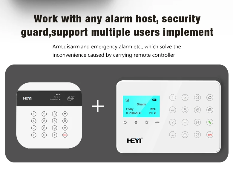Wireless RFID  Touch keypad smart for Home security alarm control keypad